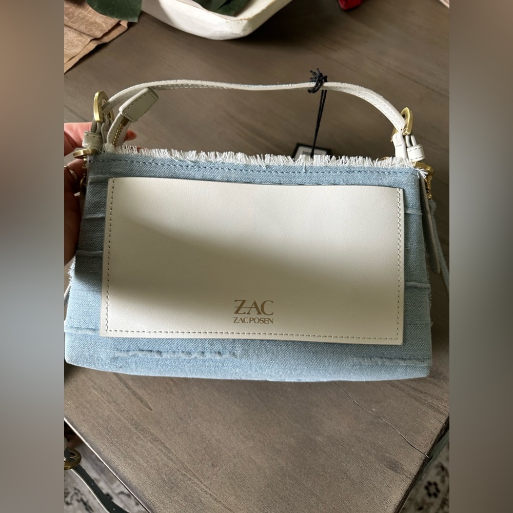 Zac Posen - Denim Crossbody with Pearls - NWT - Picture 4 of 4